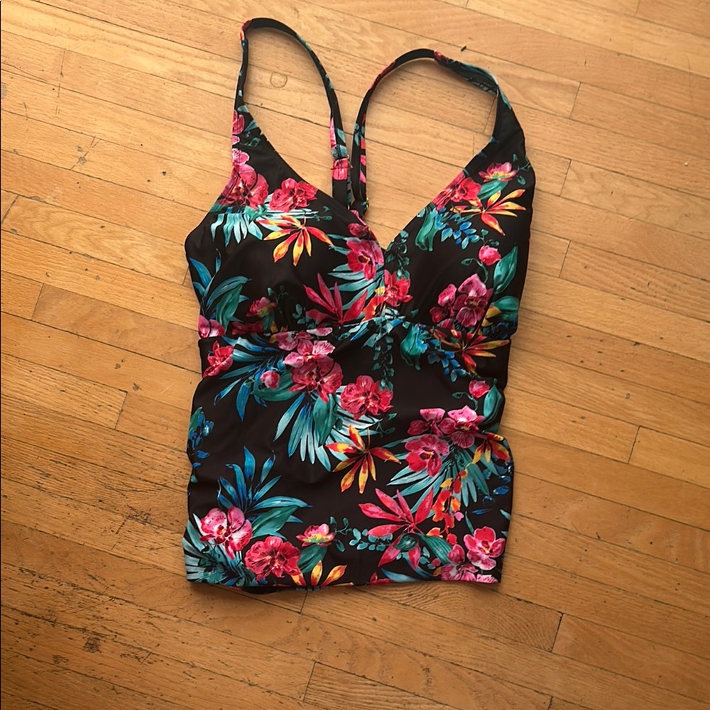 Krista Tropical Floral Women's Tankini Top Swimsuit 2x